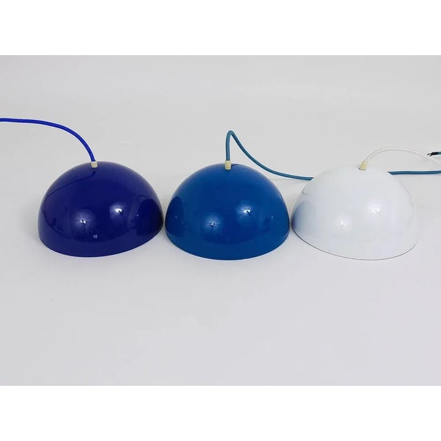Danish Blue Enameled Flowerpot Pendant Lamp by Verner Panton for Louis Poulsen, 1969 For Sale - Image 10 of 11