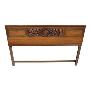 Victorian-Style Carved Wood Twin Headboard For Sale