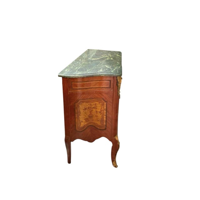 Mid 20th Century Dresser French Style Wood Chest With Marble Top Vintage Commode Classic Decor For Sale In Tulsa - Image 6 of 8