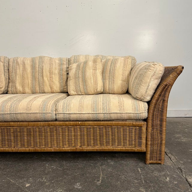 Boho Chic 1970s Wicker Sofa by Alex Vale Furniture For Sale - Image 3 of 12