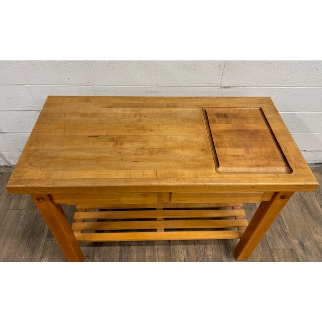 Le Gourmand Kitchen Island Butcher Block Table With Storage For Sale - Image 9 of 15