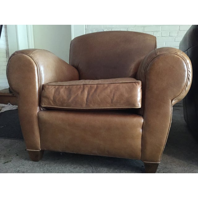 Pottery Barn Leather Club Chair Chairish
