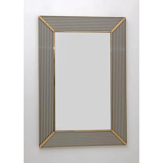 Italian Modern Brass and Murano Glass Wall Mirror, 1990s For Sale - Image 6 of 6