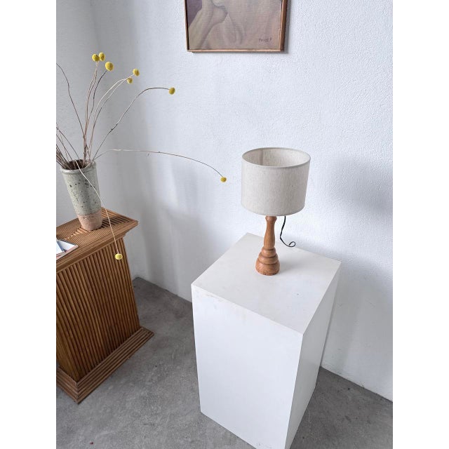 1950s Light Oak Wood Desk Lamp, 1950s For Sale - Image 5 of 13