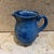 1980s Speckled Stoneware Art Pottery Blue Pitcher Signed For Sale - Image 4 of 9