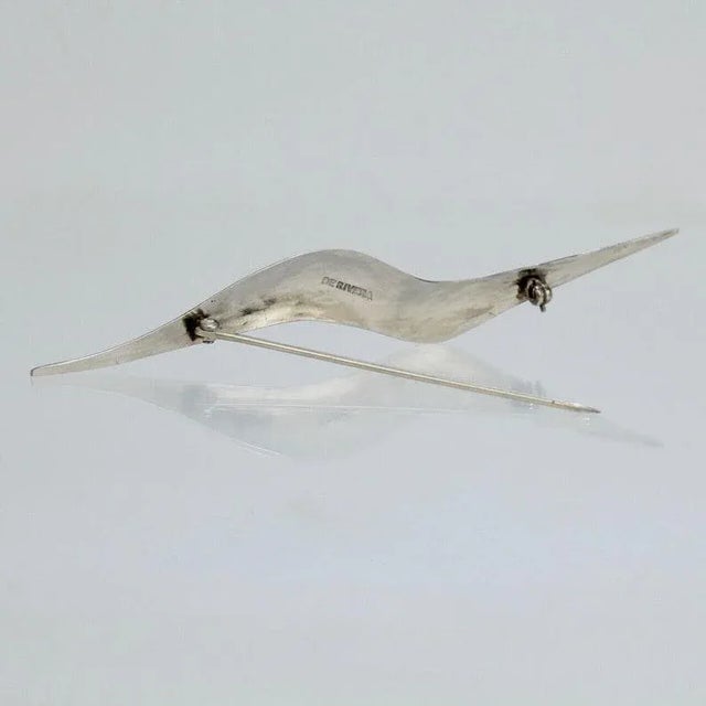 Modernist Stainless Steel Brooch or Pin by Jose De Riviera - VR For Sale - Image 4 of 8