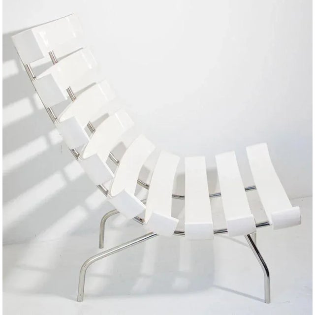 Contemporary Early 21st Century Costela Style Lounge White Chair After Martin Eisler Carlo Hauner For Sale - Image 3 of 13