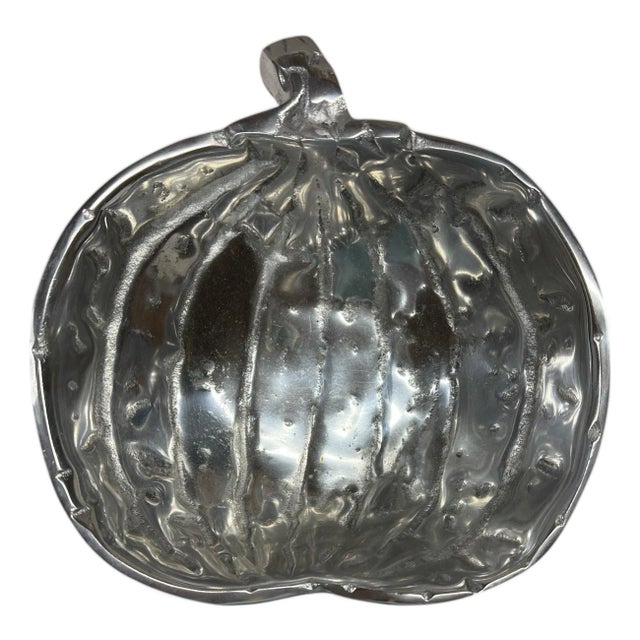 Vintage Silverplate Pumpkin Bowl, India For Sale