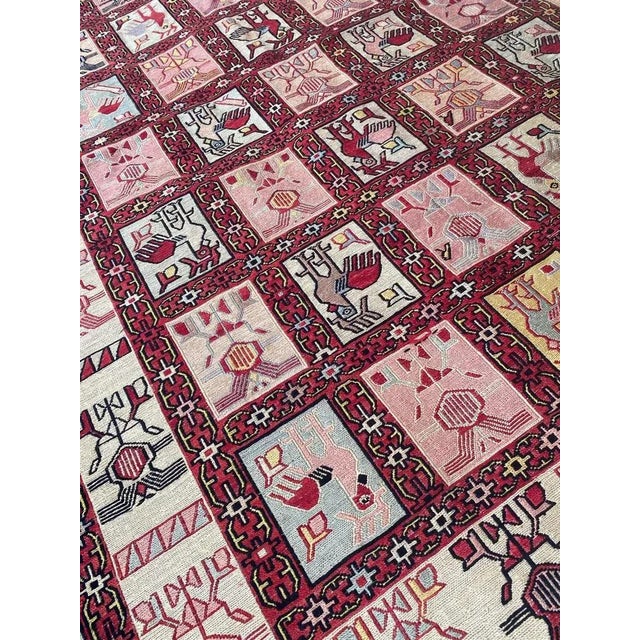 Silk Verneh Soumak Embroidered Flat Rug For Sale - Image 15 of 18