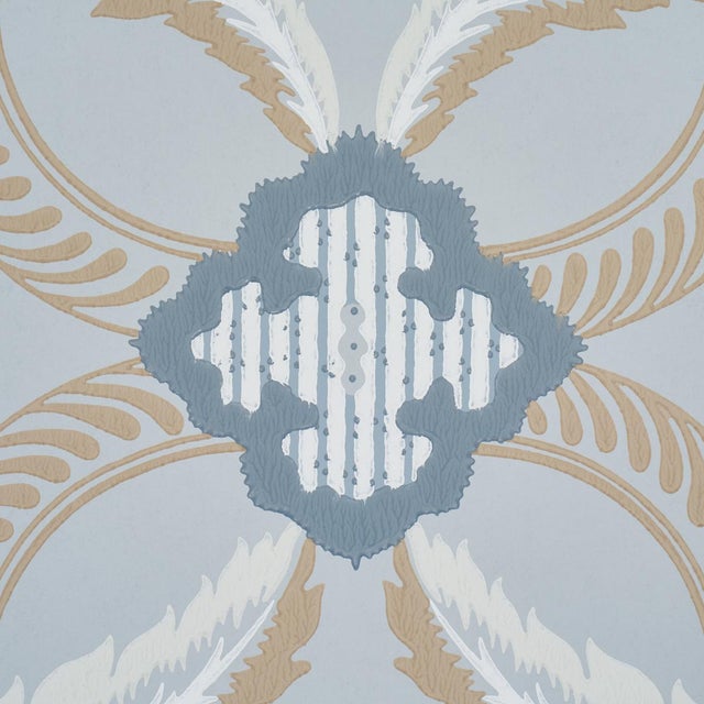 Contemporary SAMPLE - Schumacher Front Waltz Wallpaper In Light Blue For Sale - Image 3 of 6