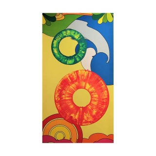 2020 "Circles Green & Red" Contemporary Abstract Acrylic Painting by William Topher For Sale