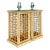 Vintage Coastal Grid Rattan Table Lamps - a Pair For Sale