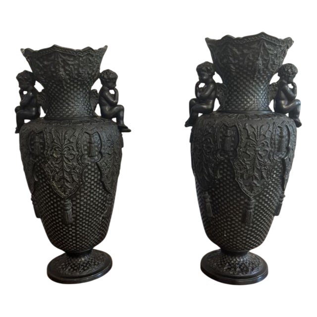 Antique Victorian Vases by Bernhard Bloch, 1890, Set of 2 For Sale
