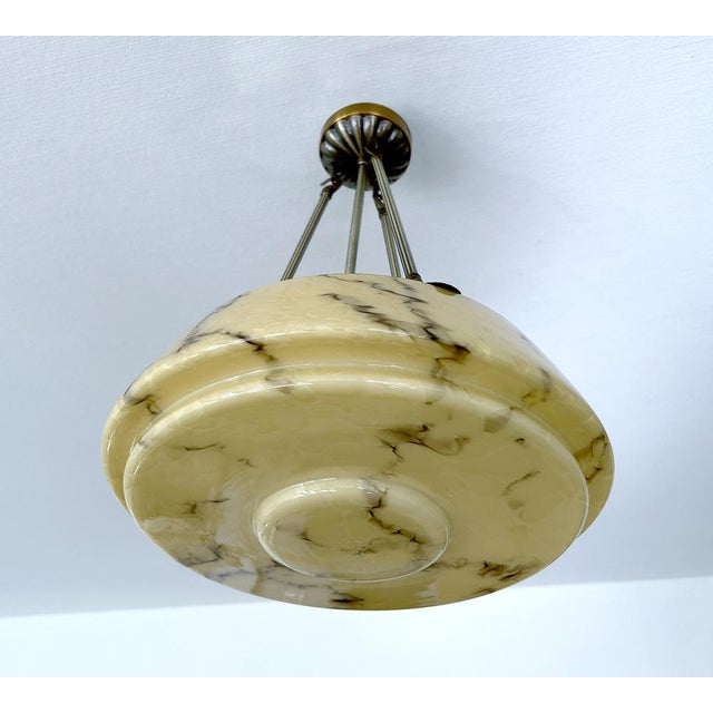 Art Deco Pendant Light in Amber Uranium Glass, 1930s For Sale - Image 10 of 18
