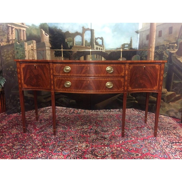 Councill Furniture Councill Craftsmen Sideboard With Brass Gallery, Federal Style For Sale - Image 4 of 18