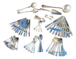 Art Deco Boréal Flatware Set in Silver-Plated Metal by Luc Lanel for Christofle, 1930s, Set of 89
