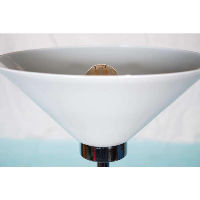 Vintage Floor Lamp in Frosted Glass and Chrome For Sale - Image 4 of 15