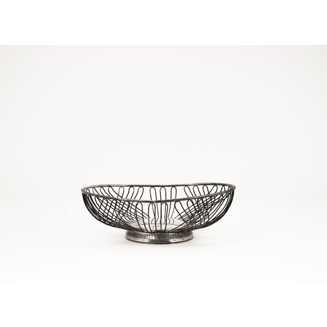 Mid-Century Modern Wire Basket with Silver Plating, 1950s For Sale - Image 9 of 9
