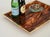 Rectangular Tortoiseshell Effect Acrylic Glass and Brass Serving Tray from Dior, Italy, 1970s For Sale - Image 3 of 13