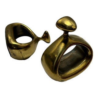 1960s Ben Seibel Brass Stirrup Bookends - a Pair For Sale