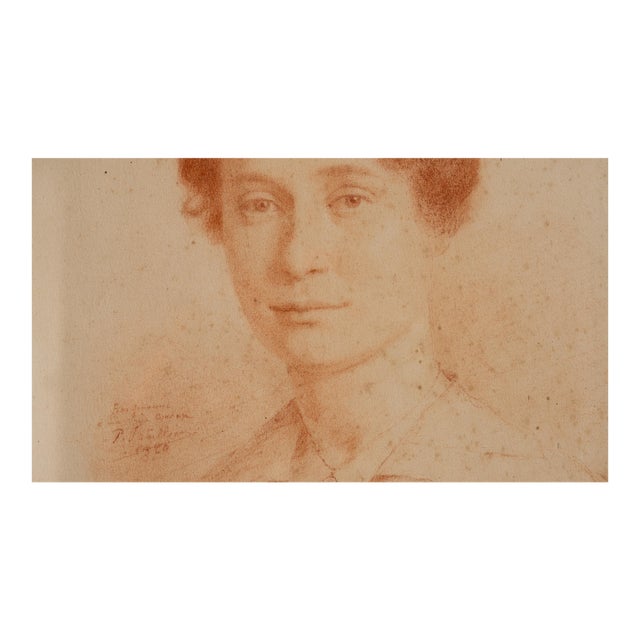 20th Century "Female Portrait" Oil on Canvas For Sale - Image 4 of 9