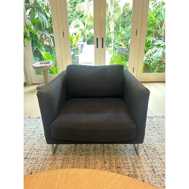 Matching pair of authentic Milo Baughman Chrome Cube Lounge Chairs, manufactured by Thayer Coggin. This iconic set...