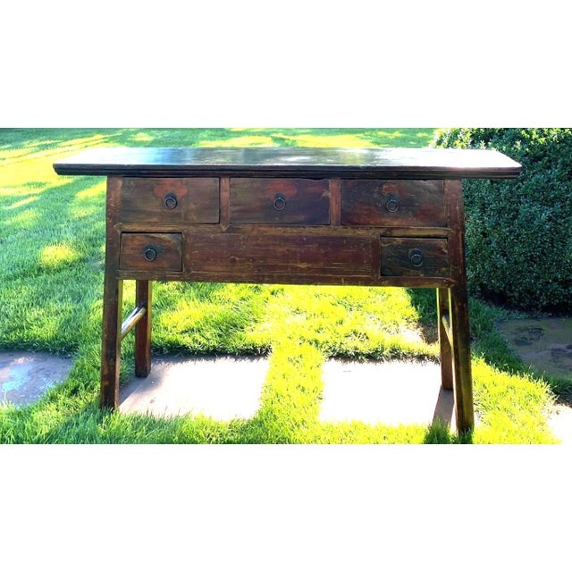 Antique Chinoiserie Alter Console with 5 Drawers This Antique Chinoiserie-style Altar table is the ultimate blend of style...