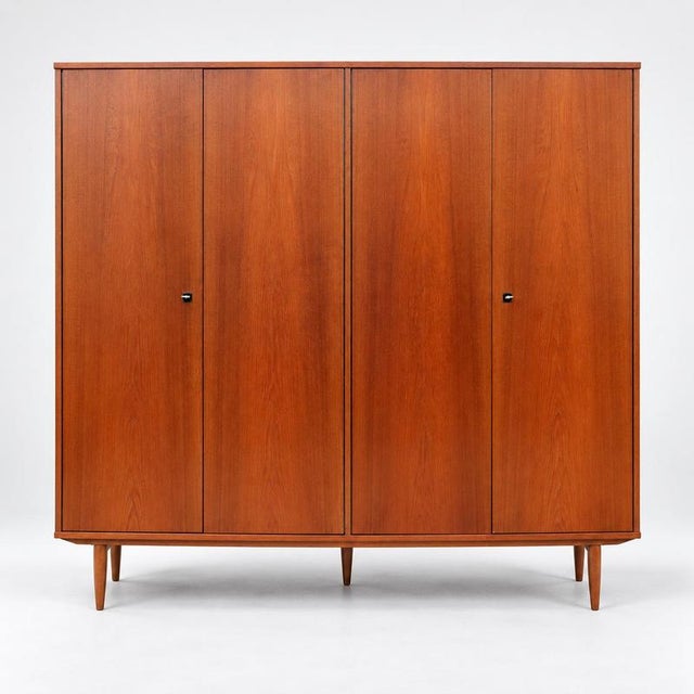 Mid-Century 4-Door Wardrobe, 1960s For Sale - Image 6 of 6