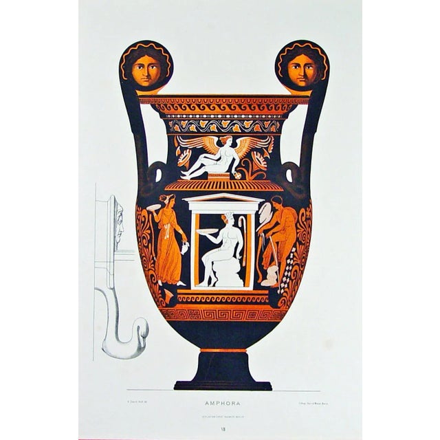 Albert Genick Large Framed Chromolithograph of an Ancient Greek Red-Figure Vase, “Amphora”, 1883 Berlin, 1883 This large...