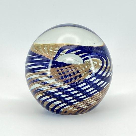 Murano E&r Golden Crown Art Glass 3 1/8 Inch Paperweight (Vintage 1980s) Italy For Sale - Image 11 of 18