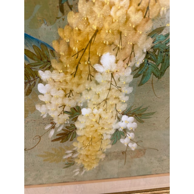 Asian Style Artwork Bird on Flower Composition, Signed For Sale In San Francisco - Image 6 of 12