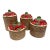 Vote Rage 1970s Strawberry Basket Ceramic Canisters, Set of Four For Sale