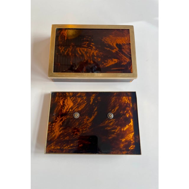1970s Vintage Empire Faux Tortoise Box with Brass Eagle, 1970s For Sale - Image 5 of 11