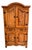 1980s Rustic Solid Pine Storage Armoire With Wrought Iron Accents, Mexico For Sale