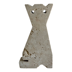 1970s Vintage Fratelli Mannelli Travertine Cat Sculpture Italy