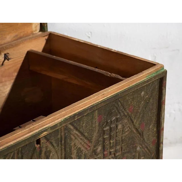 1920s Vintage Green Patina Chest, 1920 For Sale - Image 5 of 11