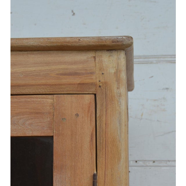 Camel Reclaimed Teak Wood Glass Fronted Cabinet For Sale - Image 8 of 8