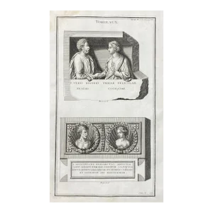 Antique 18th. Century Roman Tomb or Gravestone Engraving