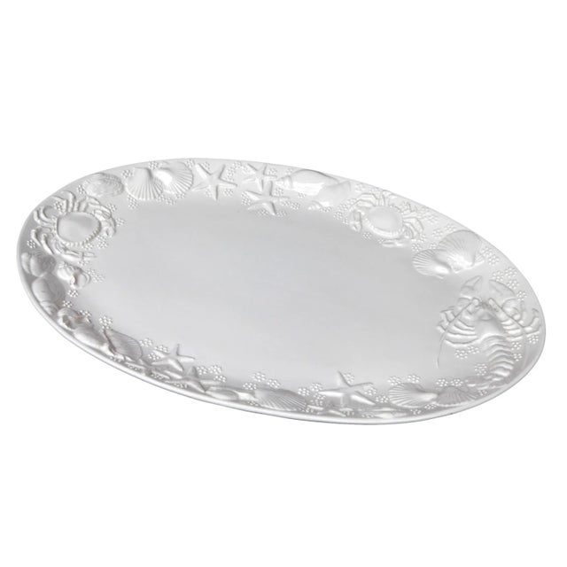 Late 20th Century Oval Ceramic Seafood Platter For Sale - Image 9 of 9
