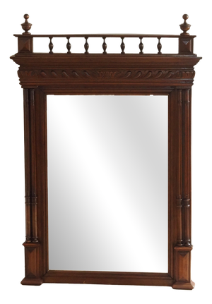 Large Neo-Renaissance Wall Mirror in Walnut, 1890