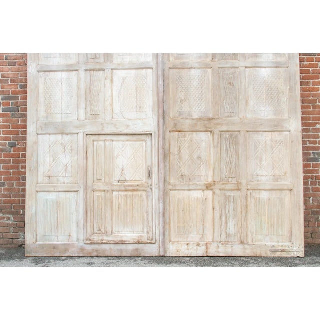 19th Century Pair of Antique Indo-French Monumental Doors For Sale - Image 5 of 12