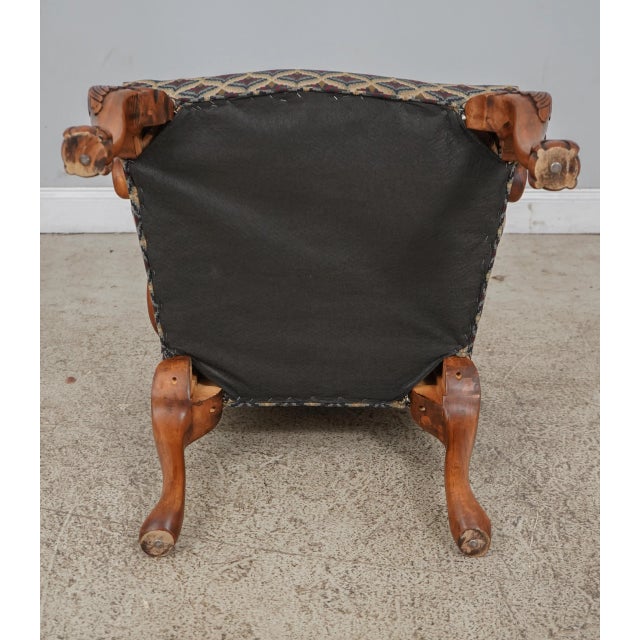 Ball & Claw Foot Upholstered Library Armchair For Sale - Image 12 of 13