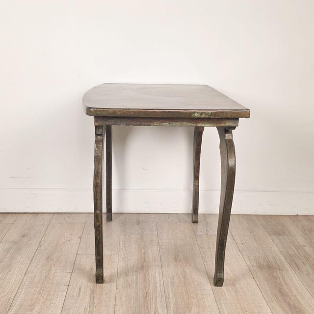 John Wheatman Custom Copper Top Table With Antique Legs For Sale In San Francisco - Image 6 of 12