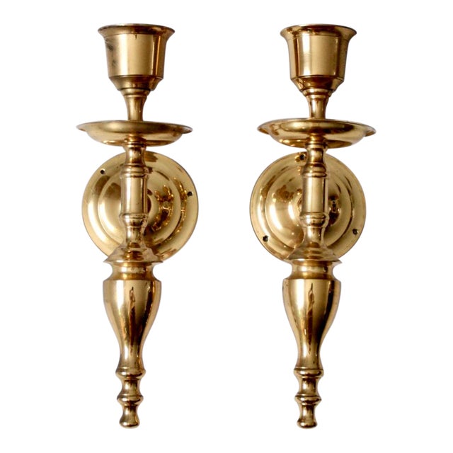 Antique Brass Candle Sconces a Pair Chairish
