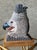 Excellent Pre-Owned Condition. Exquisite, one-of-a-kind "Golden Eagle Head" hand carved wooden bust created by woodcarver...
