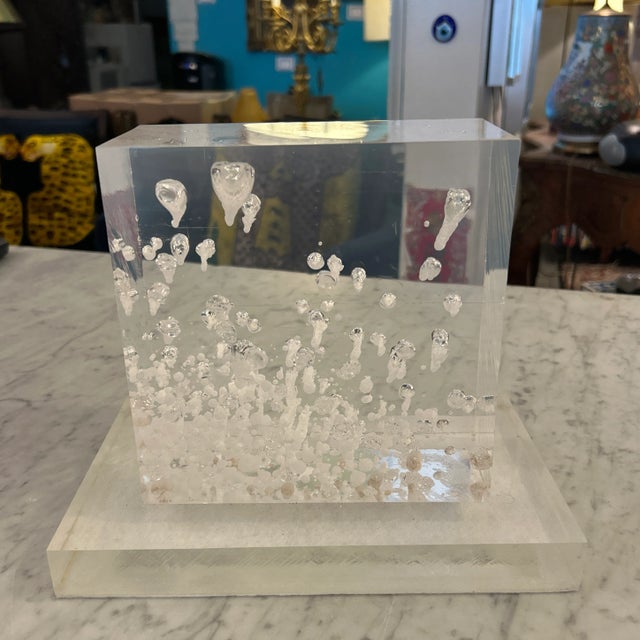 Solid Lucite Block Sculpture For Sale - Image 4 of 12