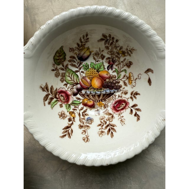 Campaign Vintage “Pomona” Windsor Ware Fruit Bowls | Johnson Bros England | c.1940–1950 | Set of 6 Hand-Colored Earthenware For Sale - Image 3 of 12