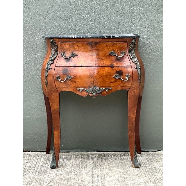 Mid 20th Century Vintage Regency Burl Wood and Ormolu Chest of Drawers For Sale - Image 12 of 12