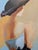 Abstract realism black hat oil on canvas, young woman