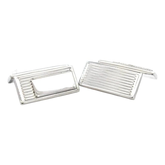 1990s Gucci Estate Cufflinks Sterling Silver, 2 Pieces For Sale